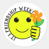 Vriendschapsweek Ronde Sticker (Voorkant)