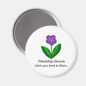 Vriendschapszin met bloem magneet (Voorkant / Achterkant)