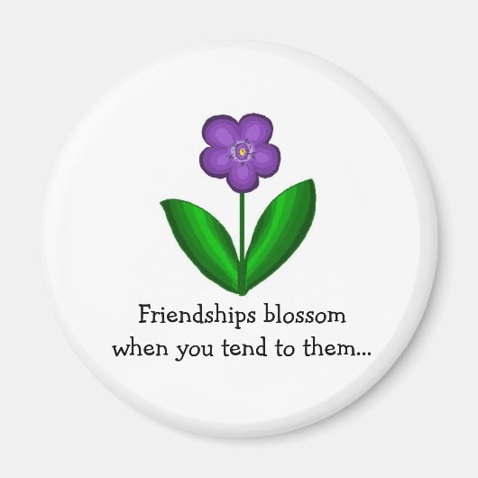 Vriendschapszin met bloem magneet (Voorkant)