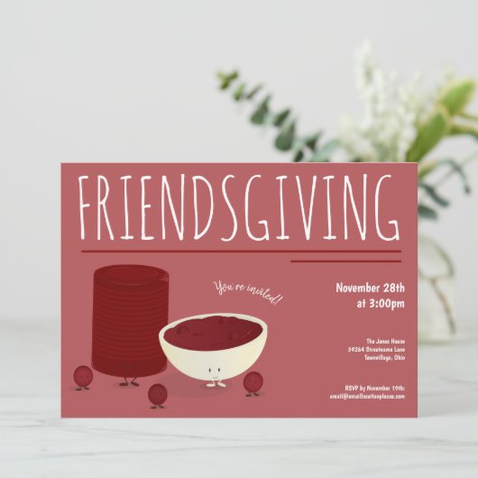 Vriendsgeven Cranberry Sauce Thanksgiving Diner Kaart (Staand voorkant)