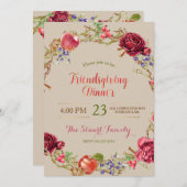 Vriendsgeven Diner Herfst Appels Kaneel Rozen Kaart (Voorkant / Achterkant)