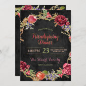 Vriendsgeven Diner Herfst Appels Kaneel Rozen Kaart (Voorkant / Achterkant)