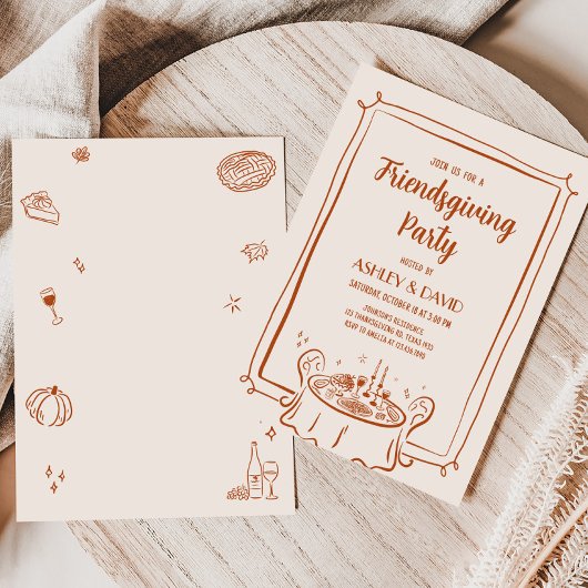 Vriendsgeven Diner Herfst Thanksgiving Party Kaart