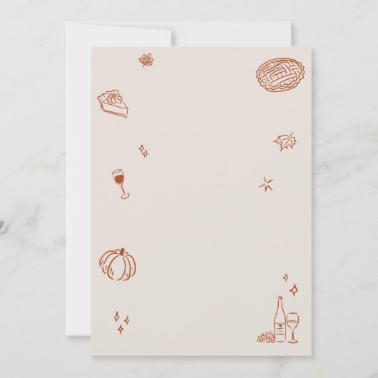 Vriendsgeven Diner Herfst Thanksgiving Party Kaart (Achterkant)