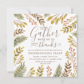 Vriendsgeven Herfst Groen Waterverf Krans Kaart (Voorkant)