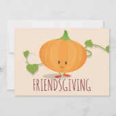 Vriendsgeven Lachende Pompoen Wijnstok Thanksgivin Kaart (Achterkant)