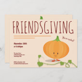 Vriendsgeven Lachende Pompoen Wijnstok Thanksgivin Kaart (Voorkant / Achterkant)