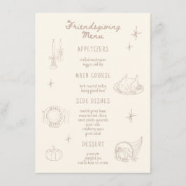 Vriendsgeven Thanksgiving Neutraal Diner Menu