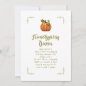 Vriendsgiving Diner Minimalistische Pompoen Kaart (Voorkant)