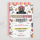 Vriendsgiving Diner Thanksgiving Uitnodiging (Voorkant / Achterkant)