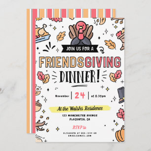 Vriendsgiving Diner Thanksgiving Uitnodiging