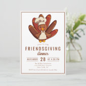 Vriendsgiving Diner Turkije Chef-kok | THANKSGIVIN Kaart (Staand voorkant)