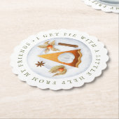 Vriendsgiving Ik krijg taart met hulp van mijn vri Kartonnen Onderzetters (Gekanteld)