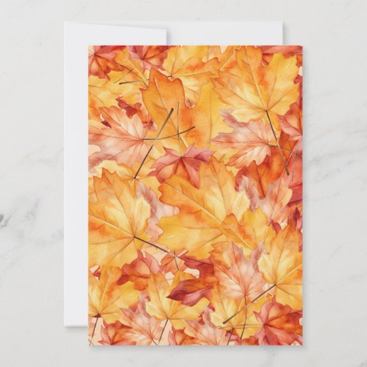 Vriendsgiving Kleine Turkije Herfst Waterverf Kaart (Achterkant)