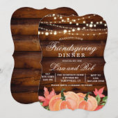 Vriendsgiving rustieke Herfst pompoen uitnodiging (Voorkant / Achterkant)