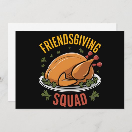 Vriendsgiving Squad Turkije Diner Gift Matching Feestdagenkaart (Voorkant / Achterkant)