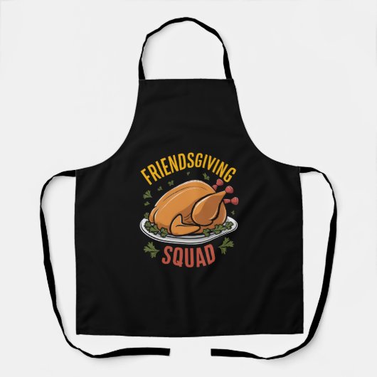 Vriendsgiving Squad Turkije Diner Gift Matching Schort (Voorkant)