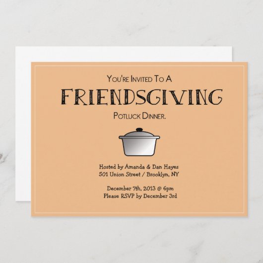 VRIENDSGIVING Uitnodiging! -Personaliseerbaar! Kaart (Voorkant / Achterkant)