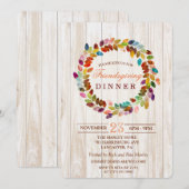 Vriendsgiving Vakantie Glitter krans uitnodiging (Voorkant / Achterkant)