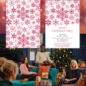 Vriendsmas uitnodiging Kerstmis Sneeuwvlokken Rood