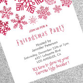 Vriendsmas uitnodiging Kerstmis Sneeuwvlokken Rood