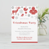 Vriendsmas uitnodigingen Kerst Nordic Grey (Staand voorkant)