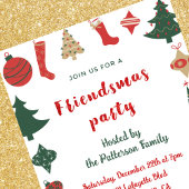 Vriendsmas uitnodigingen Schattigee kerstbomen sok