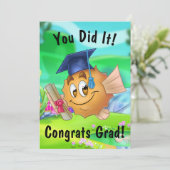 VriendVis cartoon Afstuderen Kaart (Staand voorkant)