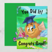 VriendVis cartoon Afstuderen Kaart (Voorkant / Achterkant)