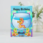 VriendVis cartoon schattige Kaart op zaterdag (Staand voorkant)