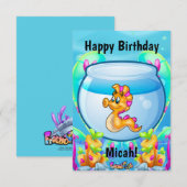 VriendVis cartoon schattige Kaart op zaterdag (Voorkant / Achterkant)