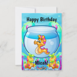 VriendVis cartoon schattige Kaart op zaterdag