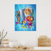 VriendVis schattig poster cartoon met vis (Keuken)