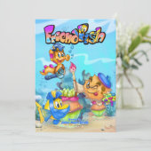 VriendVis schattige cartoon Kaart (Staand voorkant)