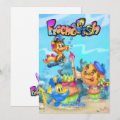 VriendVis schattige cartoon Kaart (Voorkant / Achterkant)