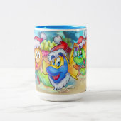 VriendVis schattige cartoon Tweekleurige Koffiemok (Center)