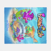 VriendVis schattige cartoon Vleekzak Fleece Deken (Voorkant (Horizontaal))