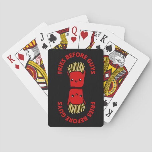 VRIES VÓÓR GUYS grappige franse friet Pokerkaarten (Achterkant)