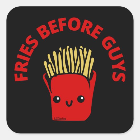 VRIES VÓÓR GUYS grappige franse friet Vierkante Sticker (Voorkant)