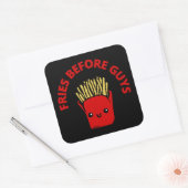 VRIES VÓÓR GUYS grappige franse friet Vierkante Sticker (Envelop)