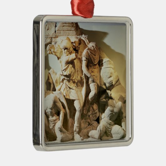 Vriesdetail van een gevechtsscène metalen ornament (Rechts)