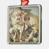 Vriesdetail van een gevechtsscène metalen ornament (Links)