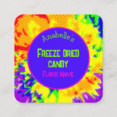 Vriesdrogen gedroogd Snoep Custom Kleurrijk Gepers Vierkante Visitekaartje (Voorkant)