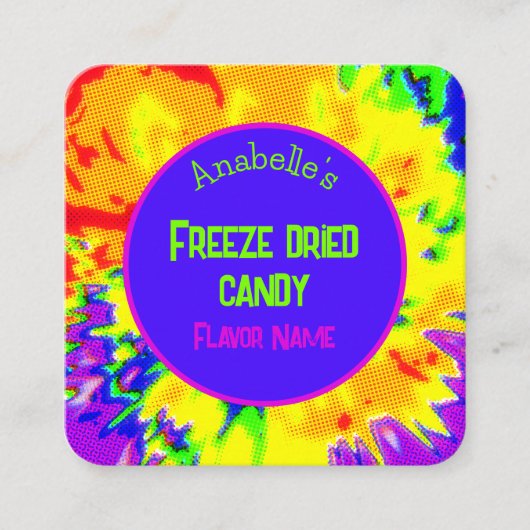 Vriesdrogen gedroogd Snoep Custom Kleurrijk Gepers Vierkante Visitekaartje (Voorkant)