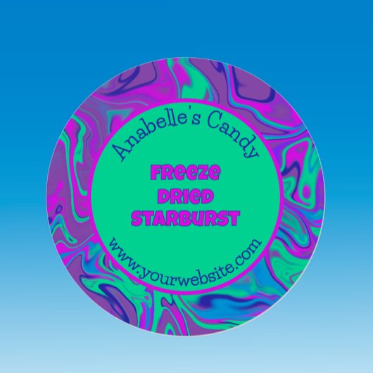 Vriesdrogen gedroogd Snoep Kleurrijke Cool Custom Ronde Sticker