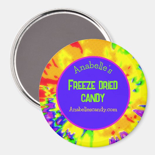 Vriesdrogen Snoep Kleurrijke gepersonaliseerde zak Magneet (Voorkant / Achterkant)