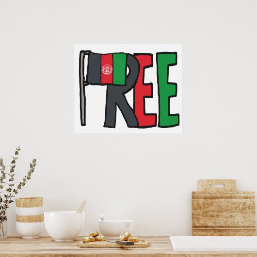 Vrij Afghanistan Poster (Keuken)