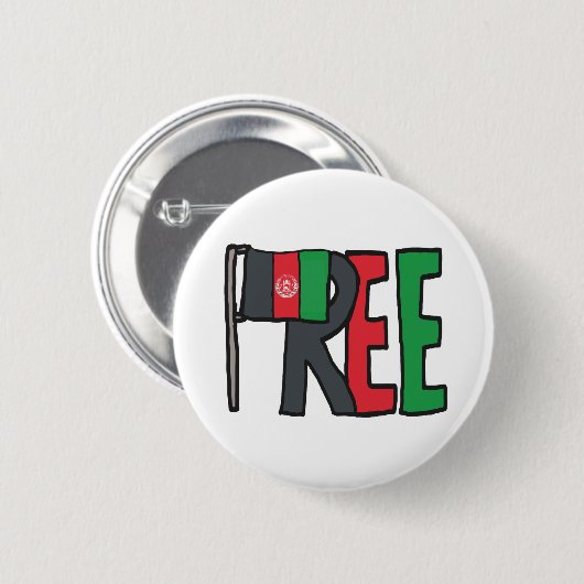 Vrij Afghanistan Ronde Button 5,7 Cm (Voorkant /achterkant)