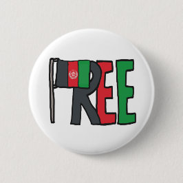 Vrij Afghanistan Ronde Button 5,7 Cm