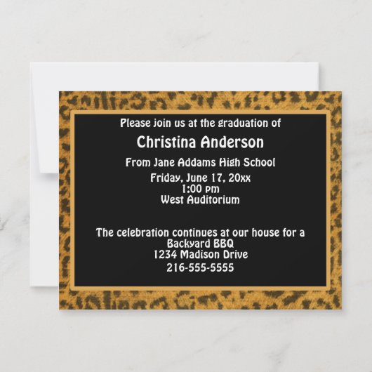 Vrij Afstuderen (Oranje) Kaart (Achterkant)